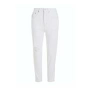 Tommy Jeans Mom Jeans Hög Midja Vintage Stil White, Dam