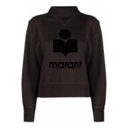 Isabel Marant Étoile Svartvit Logoprint Tröja Black, Dam