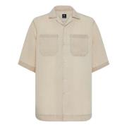 Boggi Milano Linne Camp Overshirt Beige, Herr