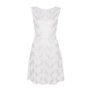 Emporio Armani Vit Jacquard A-Linje Klänning White, Dam