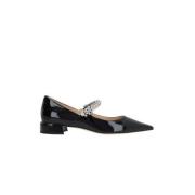 Jimmy Choo Svart Lackläder Ballettflats Black, Dam