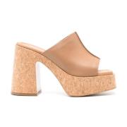 Stella McCartney Brun Kork Platform Mules Brown, Dam