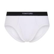 Tom Ford Vita bomullsbriefs med logodetalj White, Herr