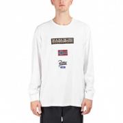 Napapijri Äventyr Longsleeve Tee White, Herr