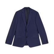 Brooks Brothers Marinblå Linne och Virgin Wool Blend Blazer Blue, Herr