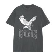 Anine Bing Svart Tvättad Lili Toppe & T-Shirts Gray, Dam