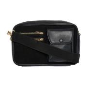 Btfcph Elegant Crossbody Väska Svart med Guld Accents Black, Dam