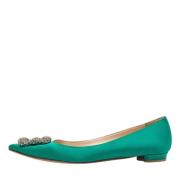 Manolo Blahnik Pre-owned Pre-owned Satin lgskor Green, Dam