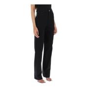 Rotate Birger Christensen Straight Trousers Black, Dam