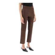 By Malene Birger Cropped Trousers Brown, Dam