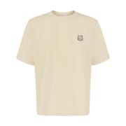 Maison Kitsuné Bold Fox Head Beige Bomull T-shirt Beige, Herr