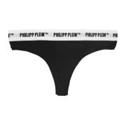 Philipp Plein Svart Bomull Trosa Pack Black, Dam