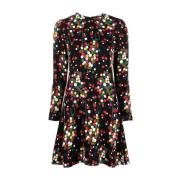 Saint Laurent Polka Dot Långärmad Klänning Multicolor, Dam