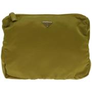 Prada Vintage Pre-owned Tyg kuvertvskor Green, Dam