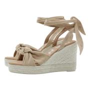 Manebí Champagne Beige Wedges med Knotendetail Beige, Dam