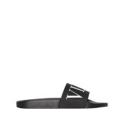 Valentino Garavani Svarta Slide Sandaler Vltn Logo Black, Herr