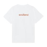 Soulland Rhinestone Logo T-shirt White, Unisex