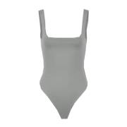 Entire Studios Square Neck Bodysuit Gray, Dam