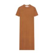 Róhe Flowy T-Shirt Klänning Brown, Dam