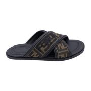 Fendi Bruna Korsade Band Sandaler Ss24 Brown, Herr