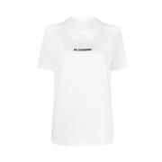 Jil Sander Vit/Svart Logo Plus T-Shirt White, Herr