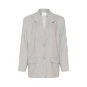 Gestuz Randig Oversize Blazer Gray, Dam