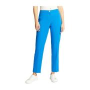 Elena Mirò Elegant Straight Leg Trousers Overseas Blue Blue, Dam