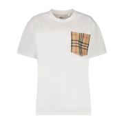 Burberry Vintage Check Ficka T-shirt White, Dam