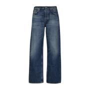 Burberry Wide Jeans Straight Cut Faded Blue Blue, Herr