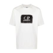 C.p. Company Logo T-Shirt 103 White, Herr