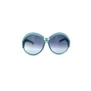 Dior Vintage Pre-owned Tyg solglasgon Blue, Dam