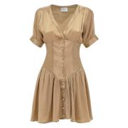 MVP wardrobe Vence Mini Dress Brown, Dam