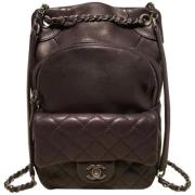 Chanel Vintage Pre-owned Laeder ryggsckar Brown, Dam