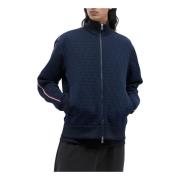 Moncler Präglad Logga Dragkedja Sweatshirt Blue, Herr