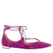 Aquazzura Pre-owned Pre-owned Mocka lgskor Purple, Dam