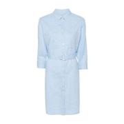 Woolrich Klarblå Skjortklänning med Fickor Blue, Dam