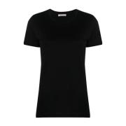 Moncler Svart Logo-Patch T-shirt och Polo Black, Dam