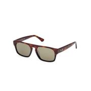 WEB Eyewear Fyrkantiga Havana Solglasögon Brown, Unisex