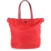 Prada Vintage Pre-owned Nylon totevskor Red, Dam