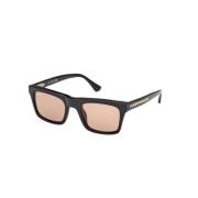 WEB Eyewear Stiliga Solglasögon Svart Kvadratisk Blank Black, Herr