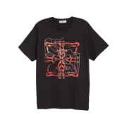 Givenchy Svart T-shirt med logoprint, klassisk passform Black, Herr