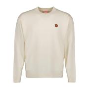 Kenzo Broderad Blomstersweater White, Herr