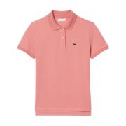 Lacoste Rosa Pikétröja Ribbad Krage Pink, Dam