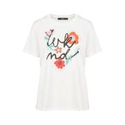 Max Mara Stilren Nervi T-shirt White, Dam