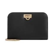 Salvatore Ferragamo Svart Kalvläder Handväska Black, Dam