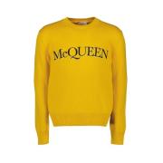 Alexander McQueen Logobroderad Sweatshirt Yellow, Herr