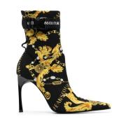 Versace Jeans Couture Svarta Ankelboots Elegant Trendig Stil Multicolo...