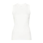 Sportmax Vit Stickad Racerback Topp White, Dam