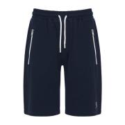 Barba Blandade bomullsshorts med sidofickor Blue, Herr