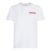 Marni bomullst-shirt med patch White, Herr